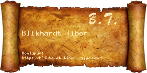 Blikhardt Tibor névjegykártya